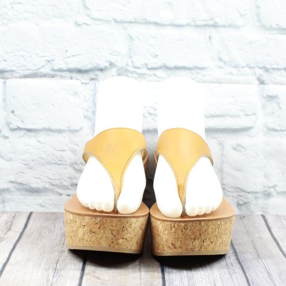 K. Jacoves Wedge Thong Heels Sandals Size 37 - Picture 5 of 10